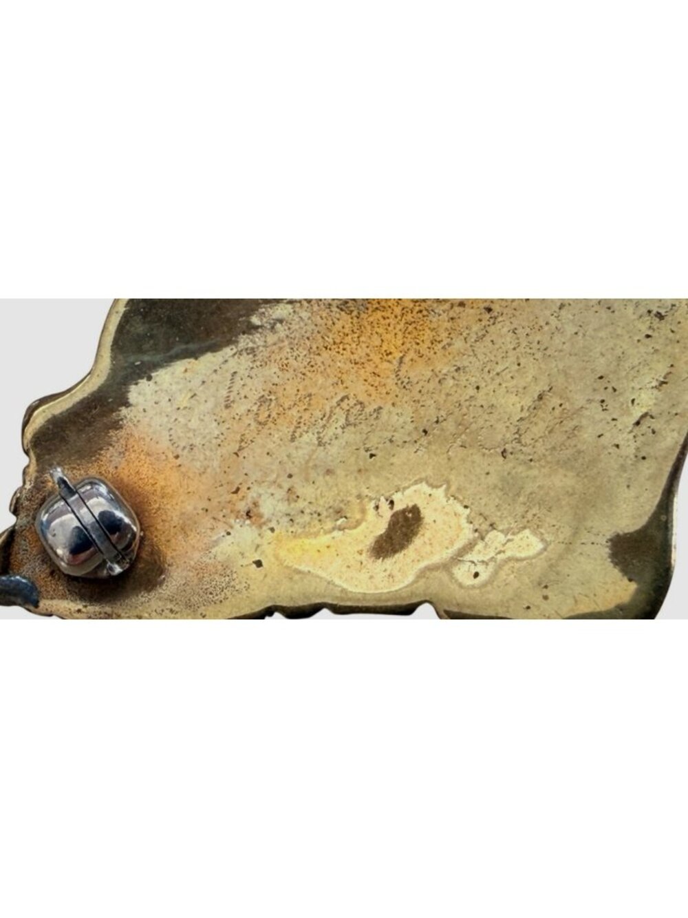 Vintage Brass Dog Head Brooch Pin Golden Retriever Spaniel Hand‑Signed - Picture 3 of 8